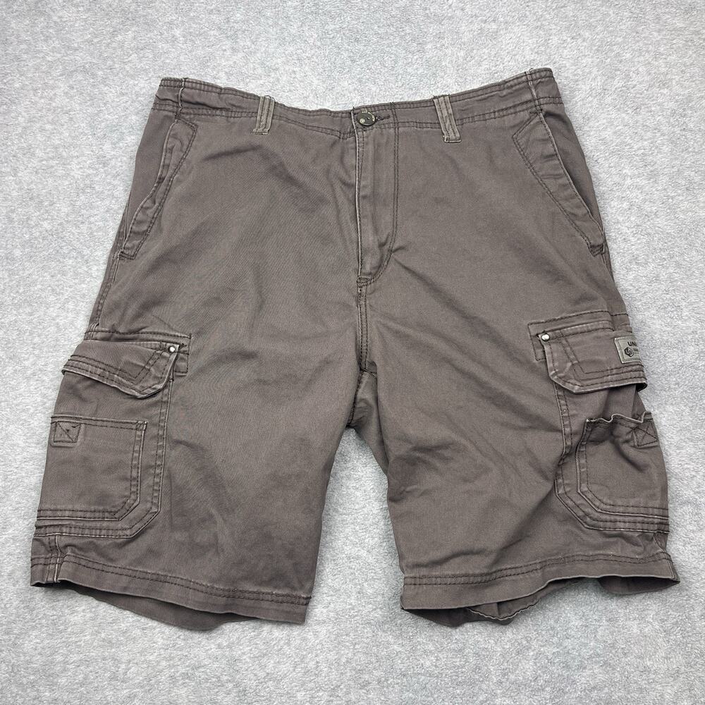 Unionbay cargo shorts gray cotton flat front size 36